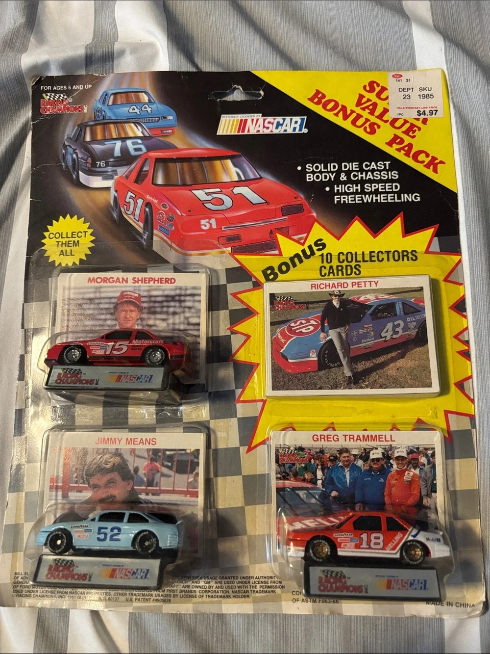 NASCAR 3 car Collection with Bonus 10 Collectors Cards